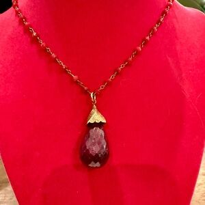 Ruby Pendant Fashion Jewelry Necklace